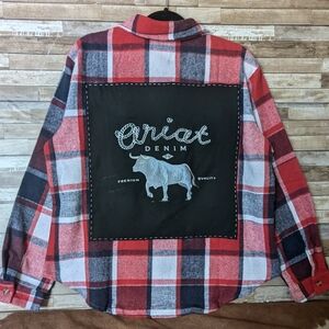 Ariat Logo Upcycled Handcrafted Flannel Shirt